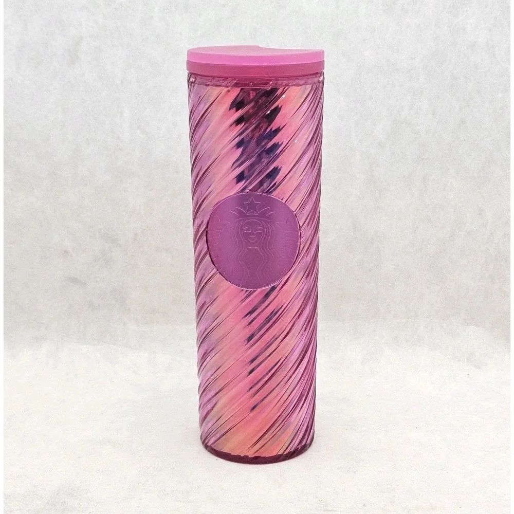 Lot of 3 2022 Starbucks Tumblers Mermaid Scales Sangria Pink Ocean Kaleidoscope